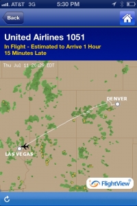 United Mobile App Flight Location View