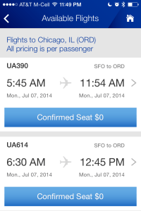 United Airlines flight change available flights